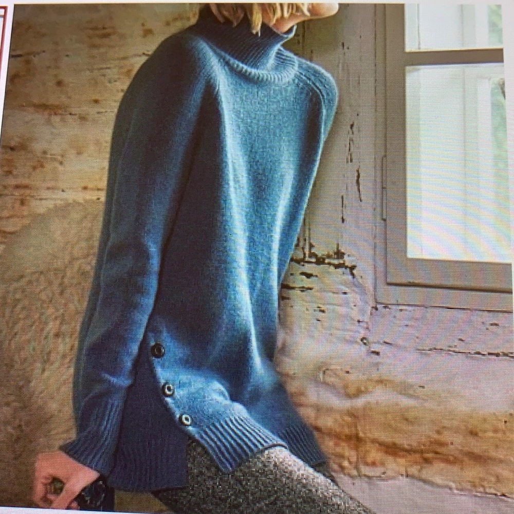 Garnet Hill Cashmere Turtleneck Sweater M